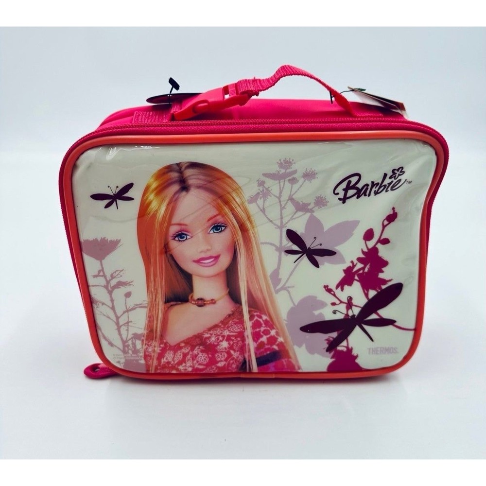 Vintage Barbie Lunch Box Bag with Shoulder Strap and Handle Thermos Soft y2k
